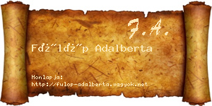 Fülöp Adalberta névjegykártya